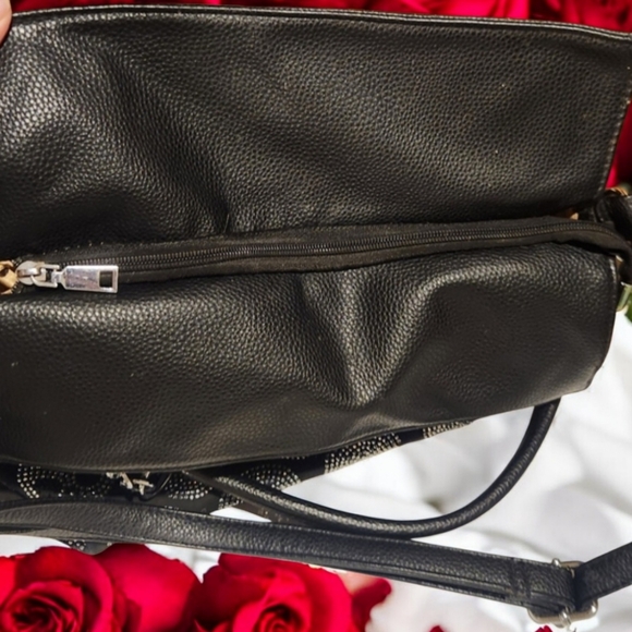 Black and Silver Skull Embellished Shoulder Bag - Picture 4 of 9